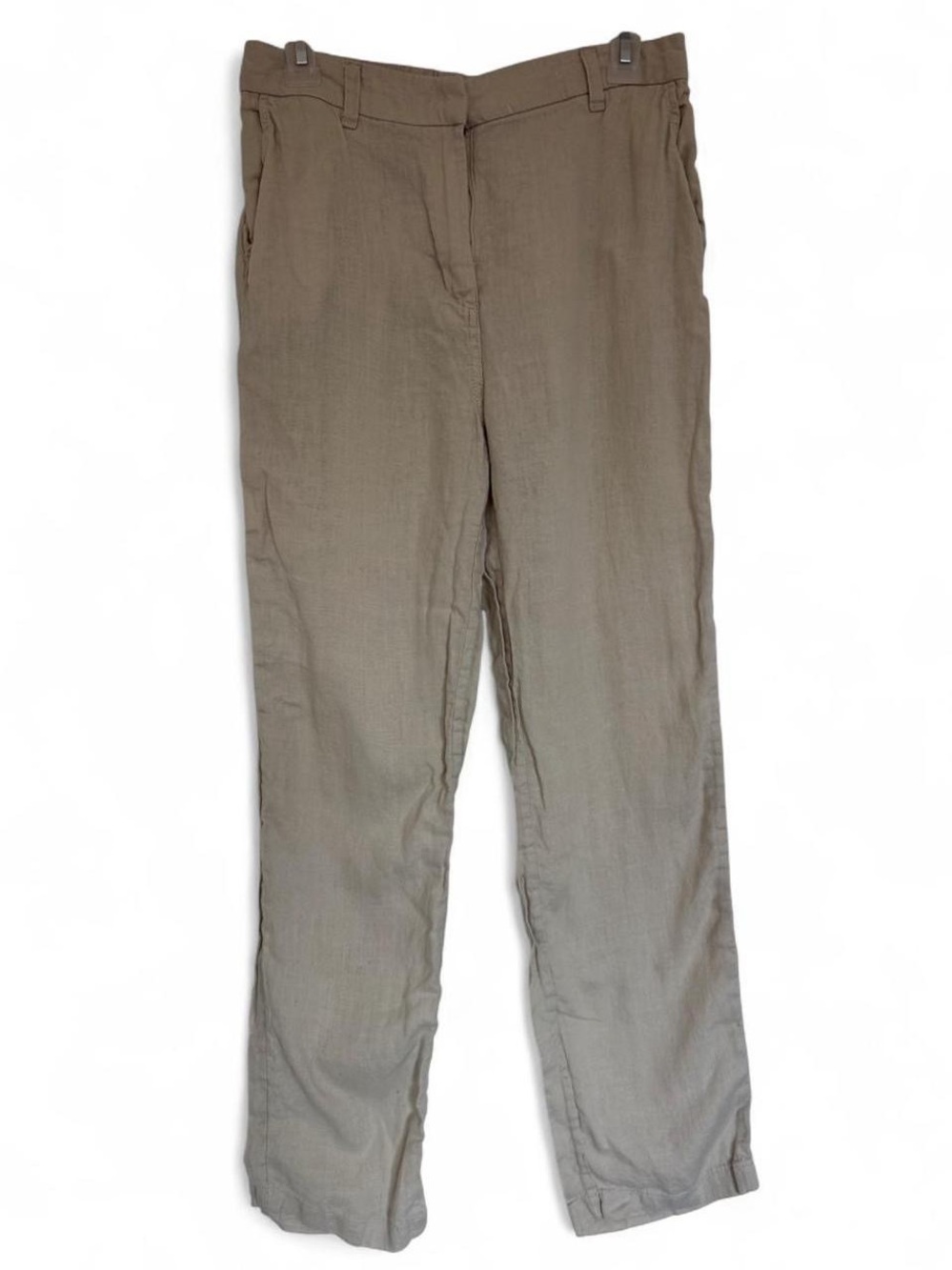 Monoprix Premium Tan Cream Beige Linen Leightweight Pants Trousers Small Travel
